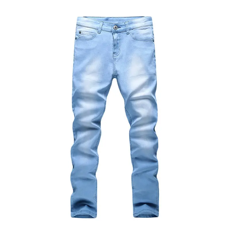 Jeans jeans slim fit estilo coreano masculino, calças luxuosas de caubói neve, calça lápis casual, algodão, primavera, outono, juventude