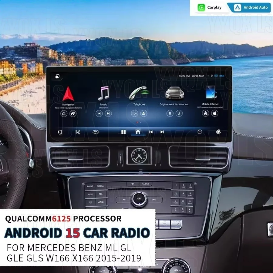 Android Car Radio For Mercedes Benz ML W166 ML350 GL X166 2012-2015 GPS Navigati Carplay Android Auto Multimedia Player DSP WIFI