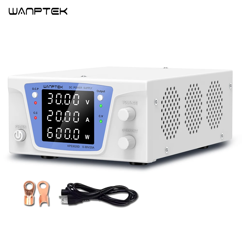 

MSKPS3020D WANPTEK Регулируемый стабилизированный источник питания постоянного тока Светодиодный тест 30 В 20 А Зарядка аккумулятора Источник питания старения