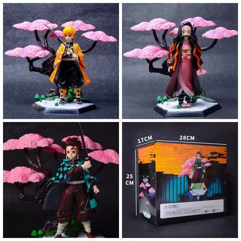 

19cm Demon Slayer Sakura Kamado Tanjirou Nezuko Kamado Kochou Shinobu Anime Figure Model Decoration Desktop Toys Birthday Gifts