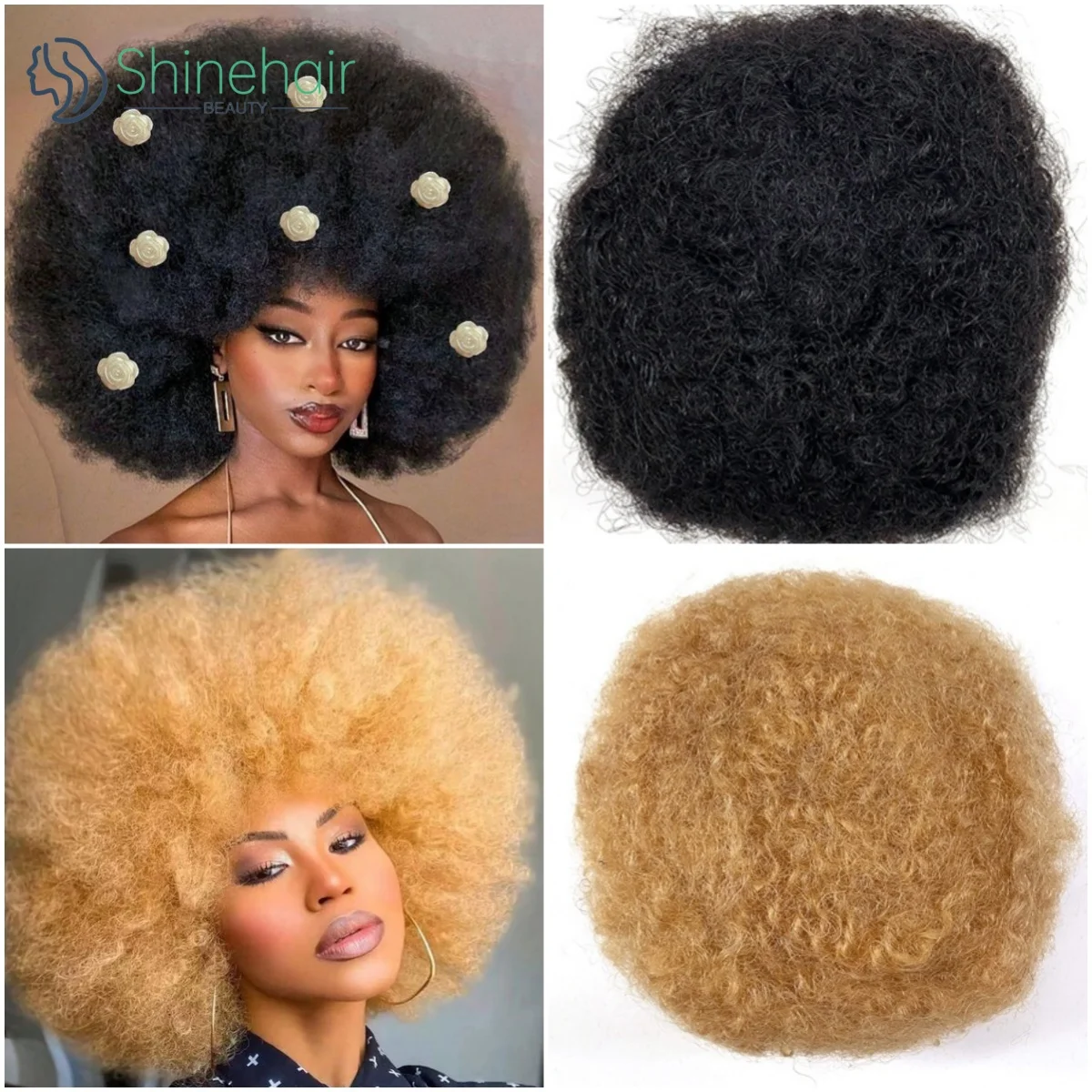 Afro Kinky Human Hair Bulk for Braiding, 100% Human Hair Extensions, Curly Bundles, No Weft, Natural Black, Brazilian Remy Hair, 30g