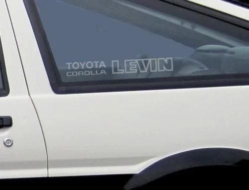 For 2xAE86 Levin Corolla etched window stickers x2, corolla, Levin, drift, initial D