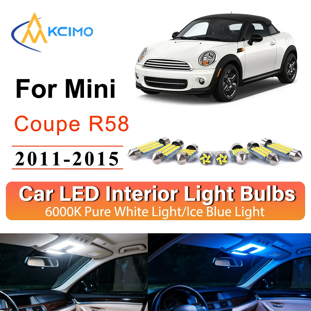 

For Mini Coupe R58 2011-2015 Car Interior LED Lighting Kit No Wiring Dome Map Footwell Dash Light Auto Accessories