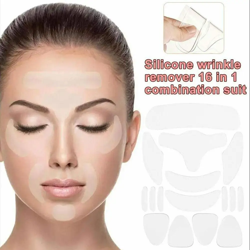 Reusable Silicone Wrinkle Removal Sticker Face Forehead Neck Eye Sticker Pads Anti Wrinkle Anti Aging Skin Face Lifting Patches