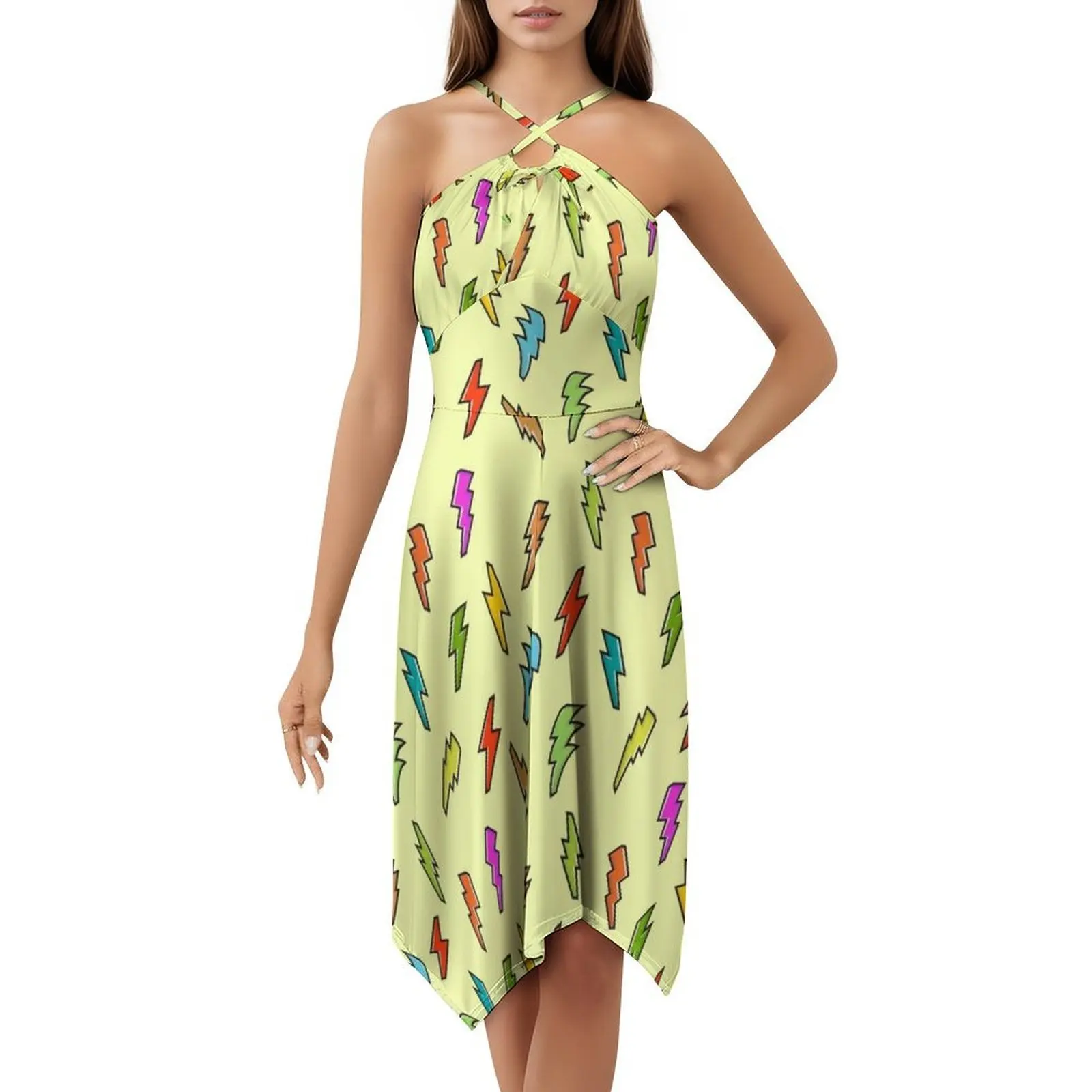 Lightning Pattern Boho Chic Dress Elegant Fashion Beach Wedding Party Gown Blots Patterns Lover Lovers Funny I Women's Dress