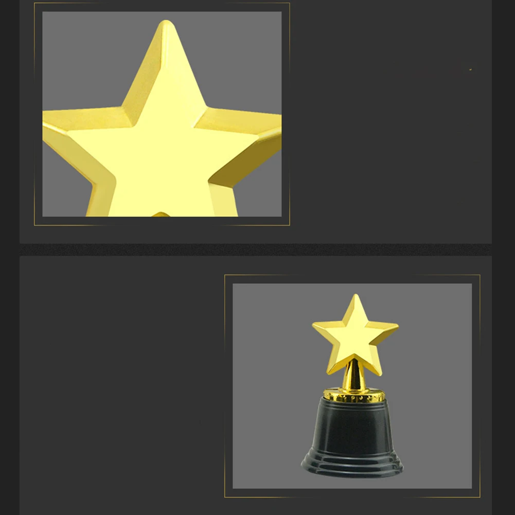 

A13E-16PCS Kids Plastic Gold Star Trophies,Golden Colored Award Trophy For Football,Soccer,Baseball,Carnival Prize,Party Gift