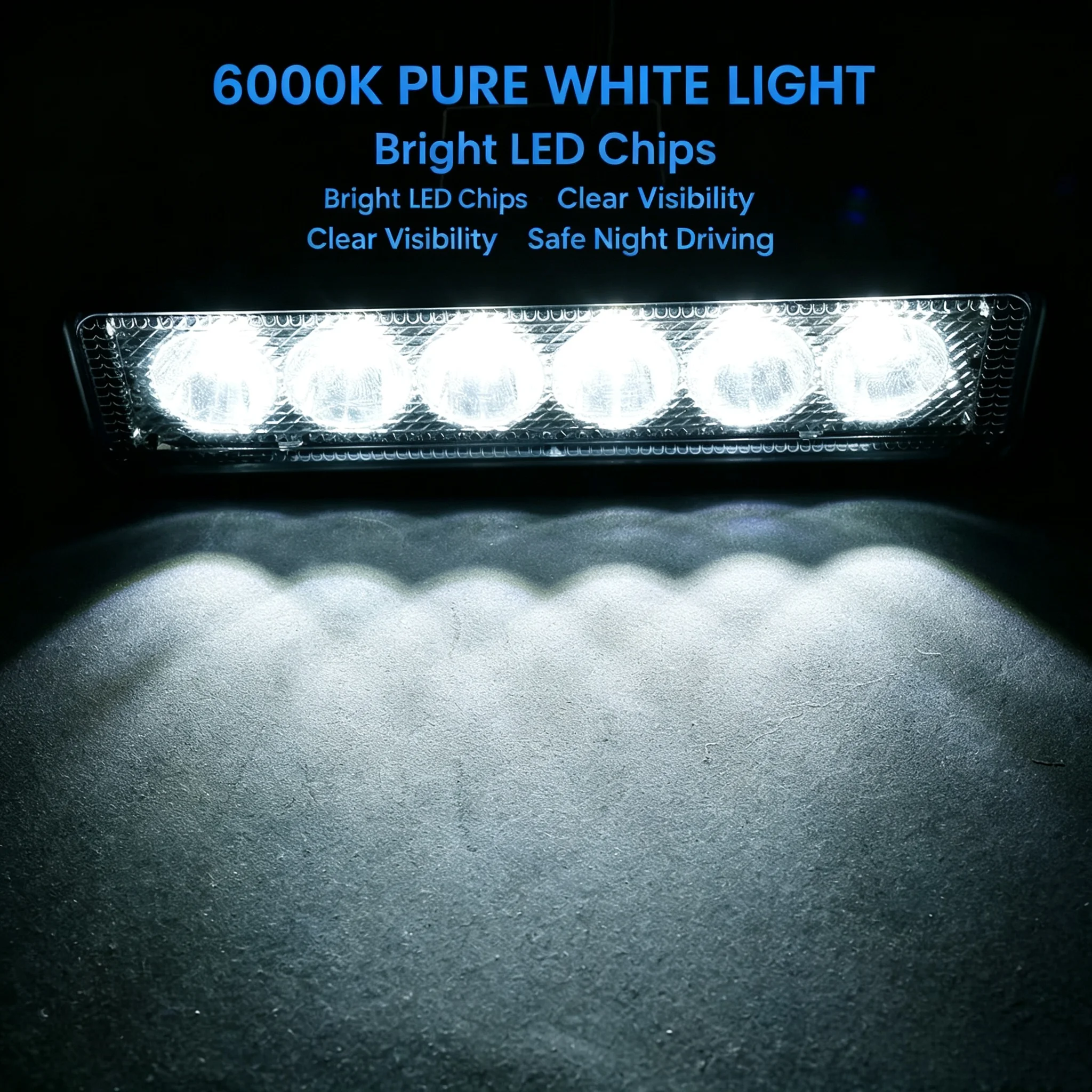 Barra de Luz LED Automotiva 12V 18W 6000K Branca IP67 à Prova D'água Holofote e Spot para Off-Road e Trabalho