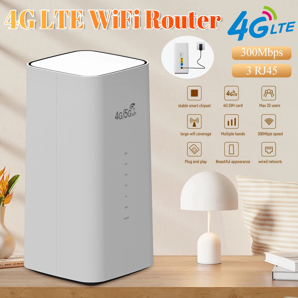 

Разблокированный домашний маршрутизатор CPE 5G со слотом для SIM-карты 4G LTE WiFi 6 Беспроводной модем 5G NSA+SA 4×4 MIMO Маршрутизатор с точкой доступа Wi-Fi для домашнего офиса