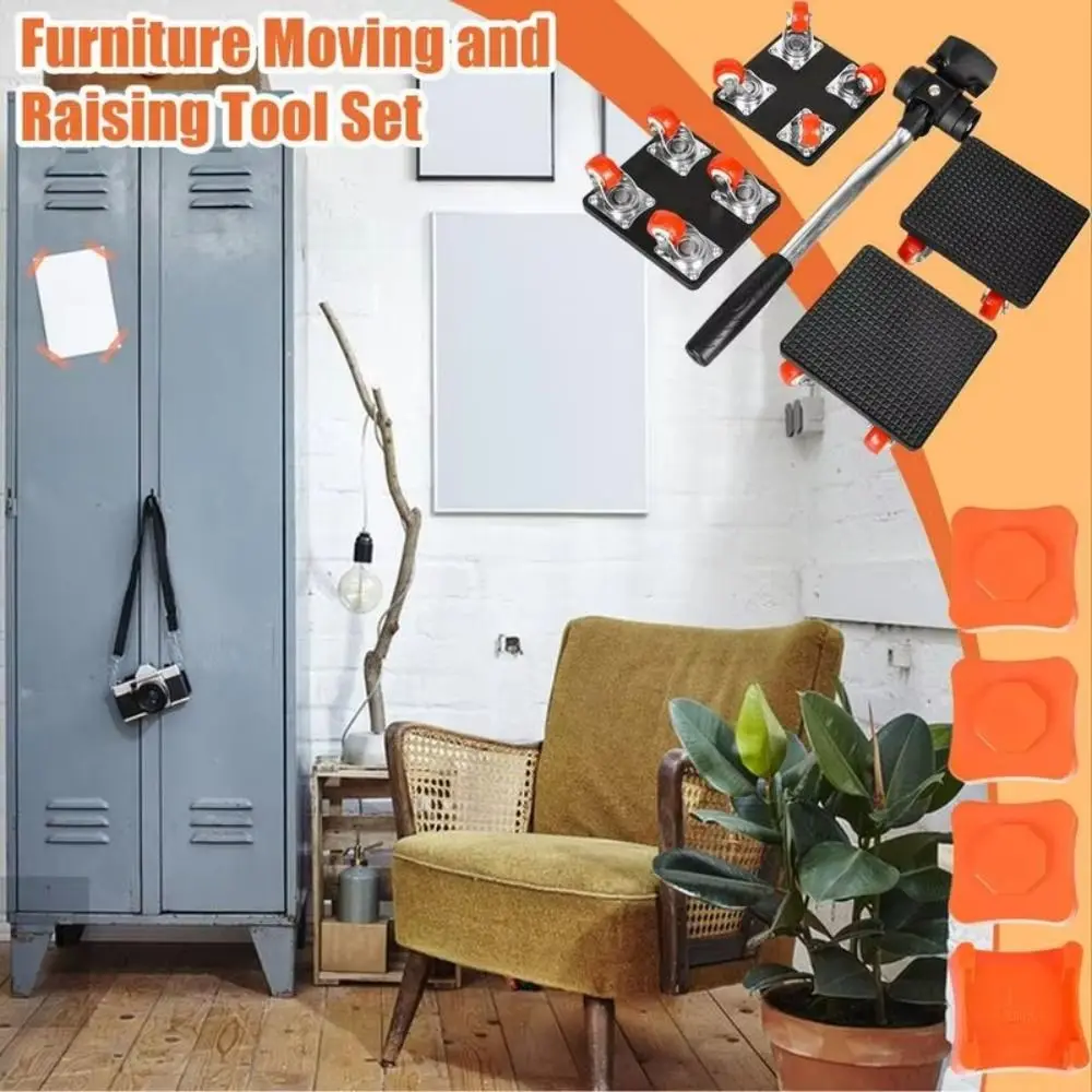 

4 Roller Furniture Lifter Heavy Duty Anti-Slip Material Moving System Multi-Purpose 360 Degree Rotatable Roller Dollies