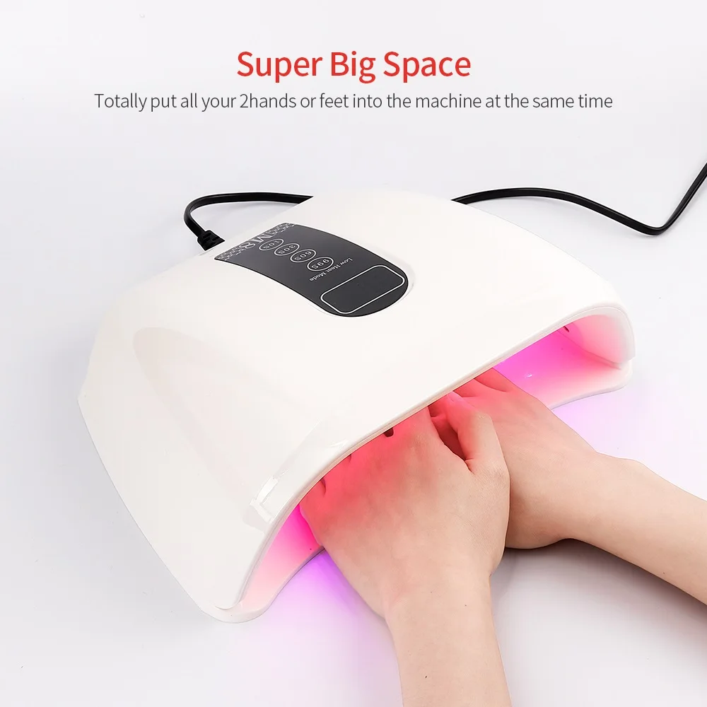 96W Red Dual UV Light Nail Lamp Dryer Gel UV 48LEDs Lamp Manicure Nail Polish Dryer Machine For Fast Drying Nail Art Tools