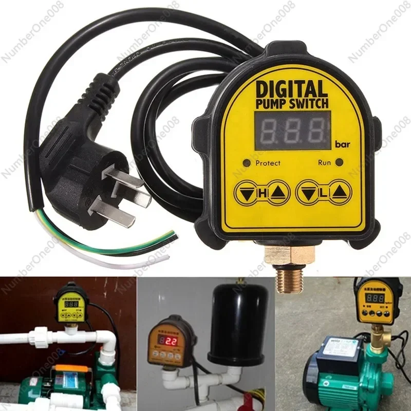 Auto Digital Pressure Controller Switch 0-10 Bar 1/2'' Interface 220V For Water Pump Hydraulic Pressure Controller ON/OFF Switch