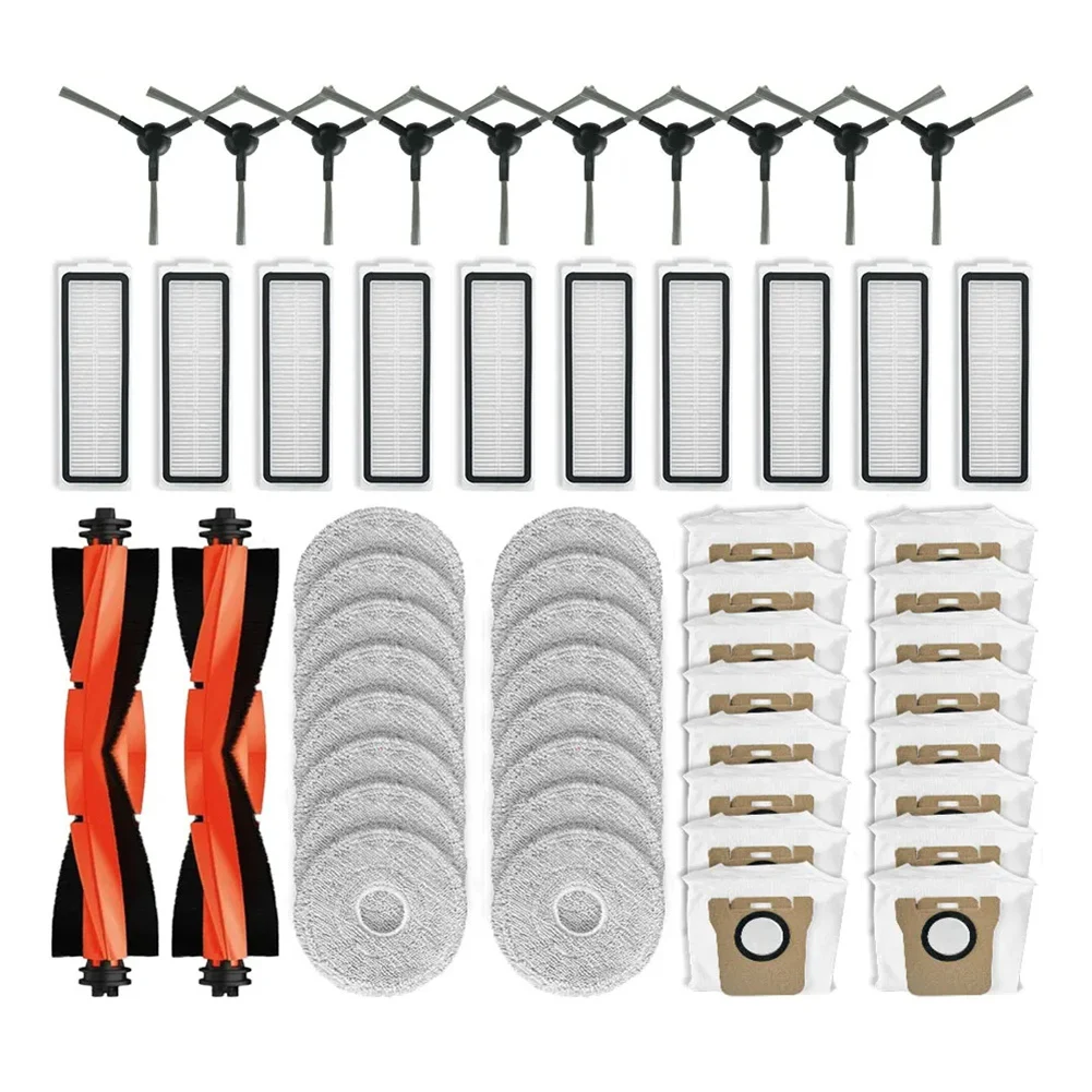 

AC23-For Xiaomi Mijia Omni M30 D102 Replacement Parts Consumables Main Side Brush Mop Cloth Dust Bag Hepa Filter