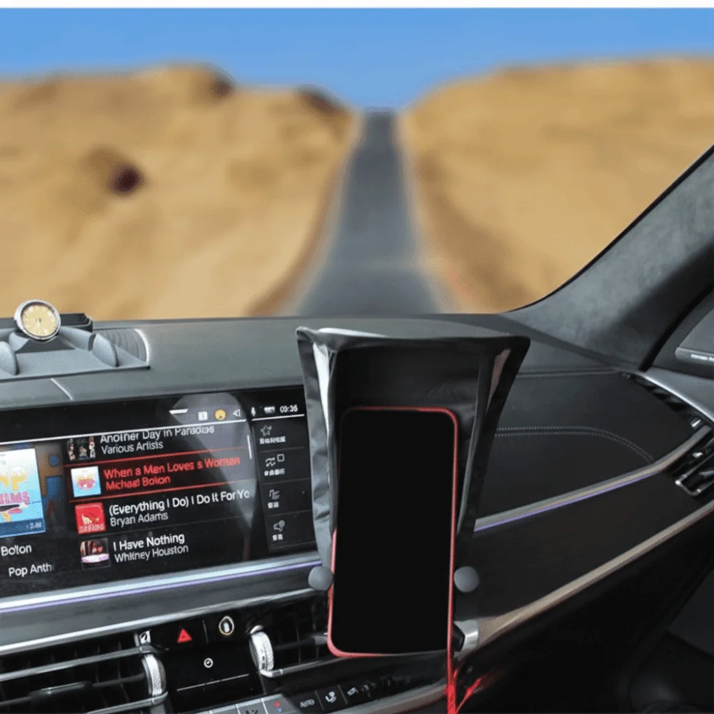 

Compact Size Car Mobile Phone Sunshade Silver-Coated Fabric All-Weather Protection Car Phone Holder Adjustable Angle
