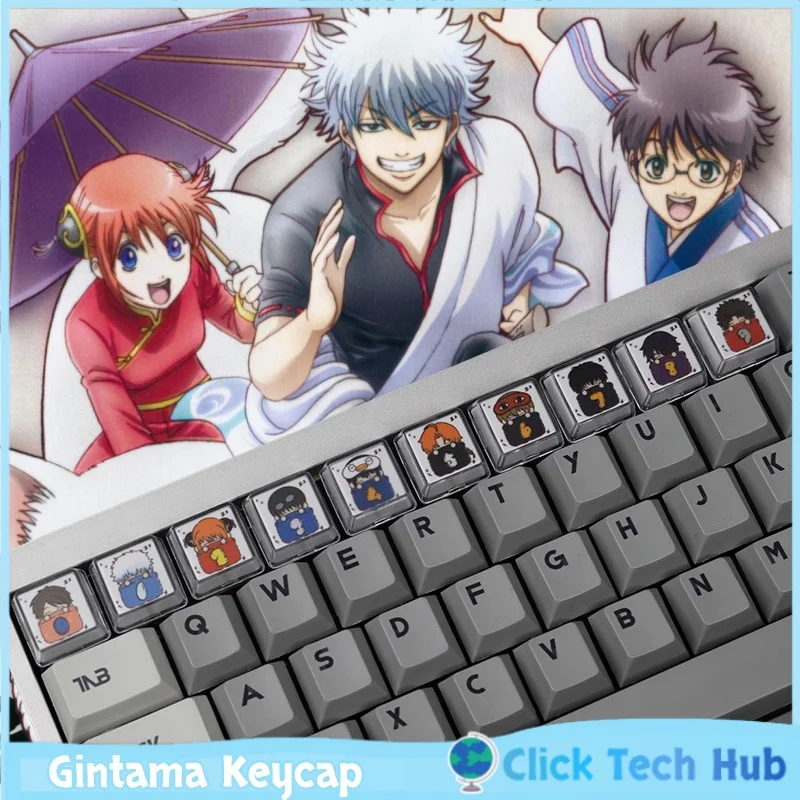 

Sakata Gintoki Keycap Anime Theme Keycap Frosted Kagura Character Personality Mechanical Keyboard Keycap Resin Replacement Key
