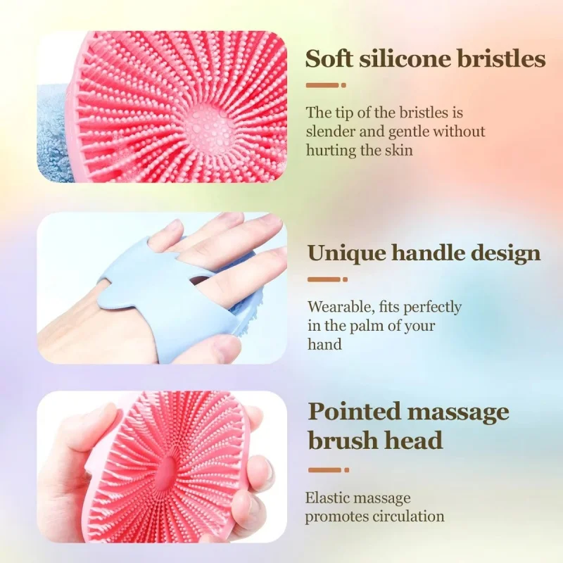 2Pcs Silicone Scalp Massage Brush Shampoo Comb Soft Bristle Hair Washing Scrubber for Deep Cleaning Dandruff Removal Hair Care
