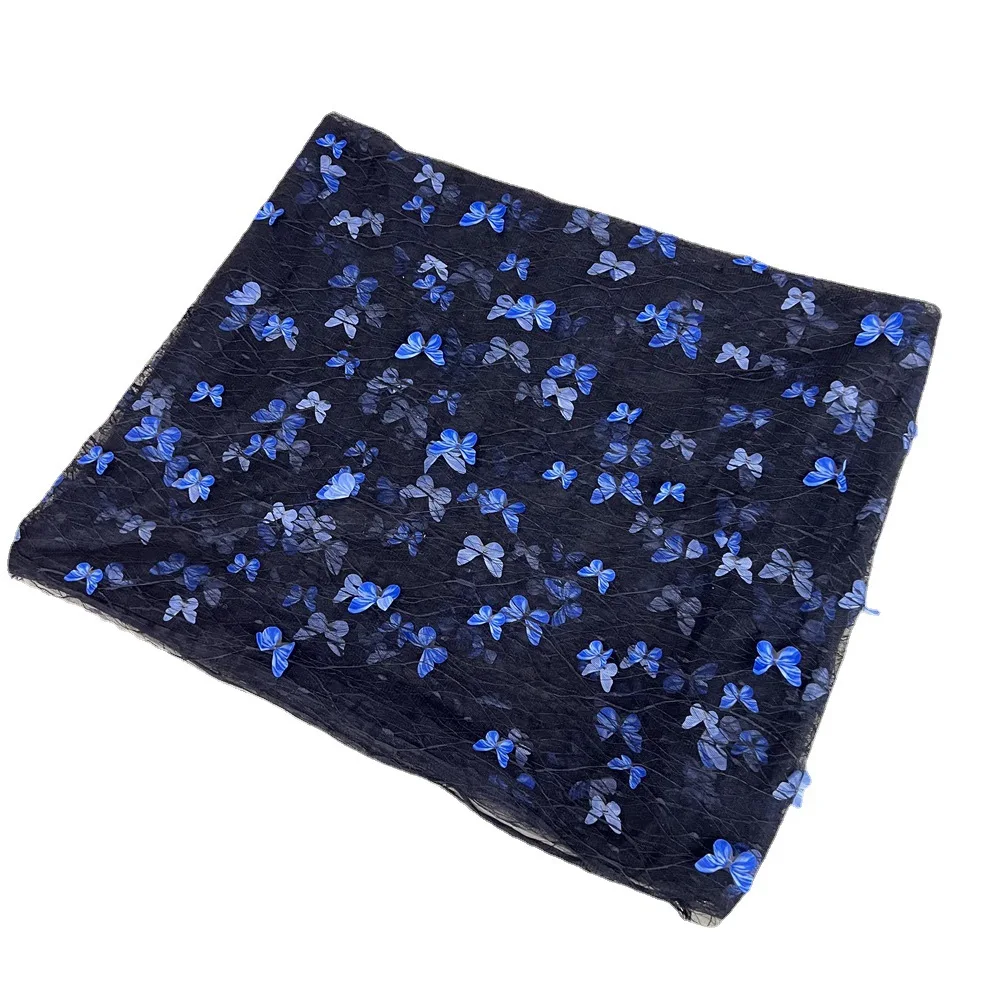 Высококачественная французская кружевная лазерная бабочка с трехмерной вышивкой, кружевная ткань, африканская сетка-бабочка «сделай сам», газовая вышивка