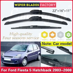 For Ford Fiesta 5 MK5 Hatchback 2003 2004 2005 2006 2007 2008 Front Rear Wiper Blades Brushes Cutter Windshield Car Accessories