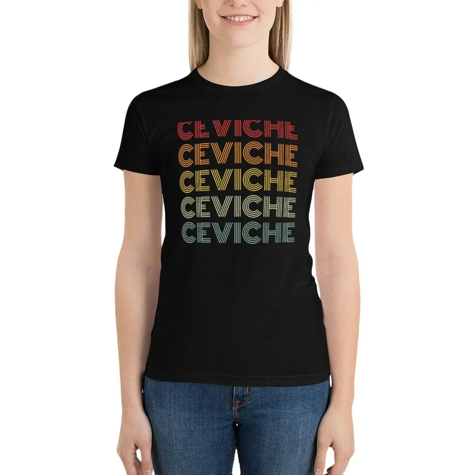 Ceviche retro styl tričko vintage oblečení anime oblečení tees hippies oblečení pro žena