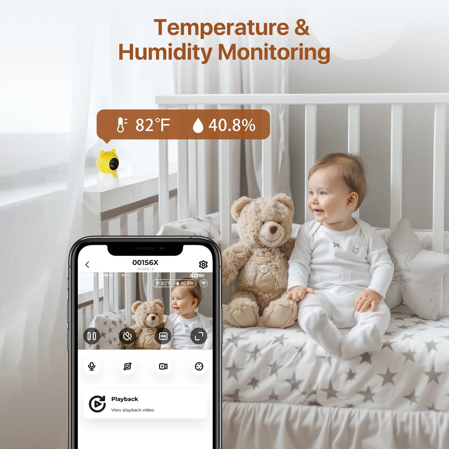 Cheap WiFi Baby 4MP Ultra HD Security Camera for Home with Crying Detection Night Vision Smart Home Indoor Nanny