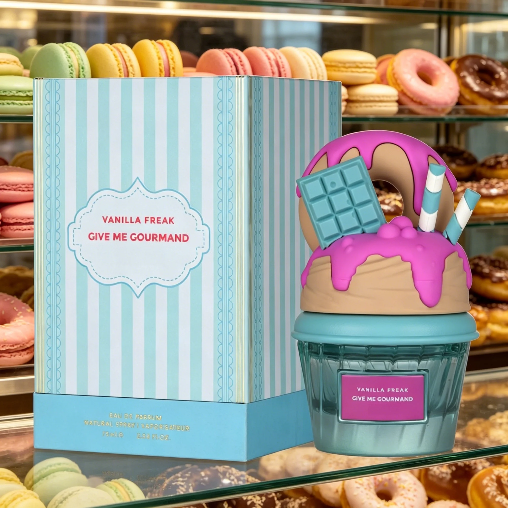 

Give Me Gourmand Vanilla Freak Eau de Parfum, Sweet Vanilla Dessert Scent, Cute Donut Bottle, Playful Holiday Gift