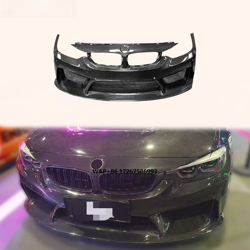 For F82 M4 2014-19 Coupe Carbon Fiber KZ Style Front Bumper Body Kits