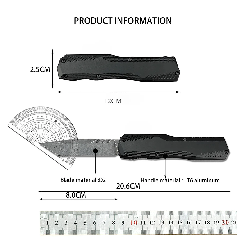 KS 9000 Livewire AU/TO Pocket Knife D2 Stonewashed Blade T6 Aluminum Handle High Hardness Defensive Camping EDC Knives