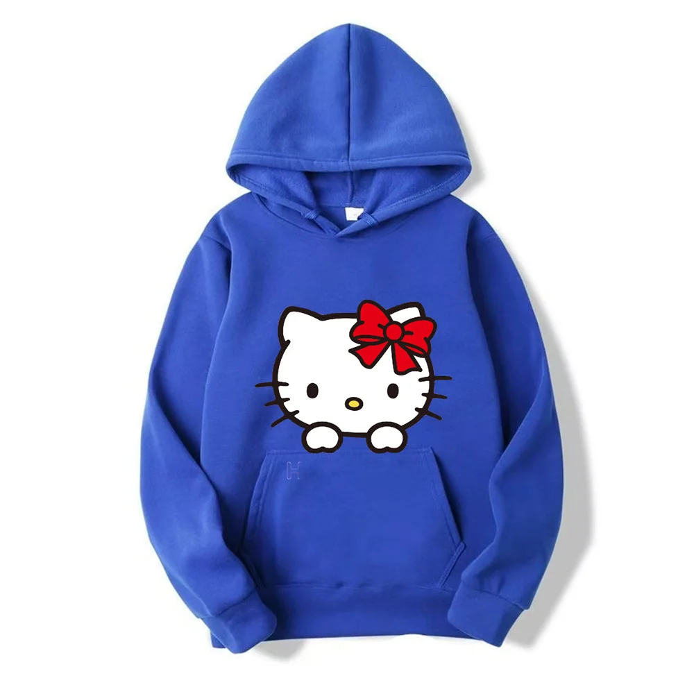 Mulheres Hello Kitty Cartoon Hoodies, Harajuku, Camisola Anime Bonito, Streetwear Manga, Feminino Hoody, Unisex, Anos 90, Inverno, Novo