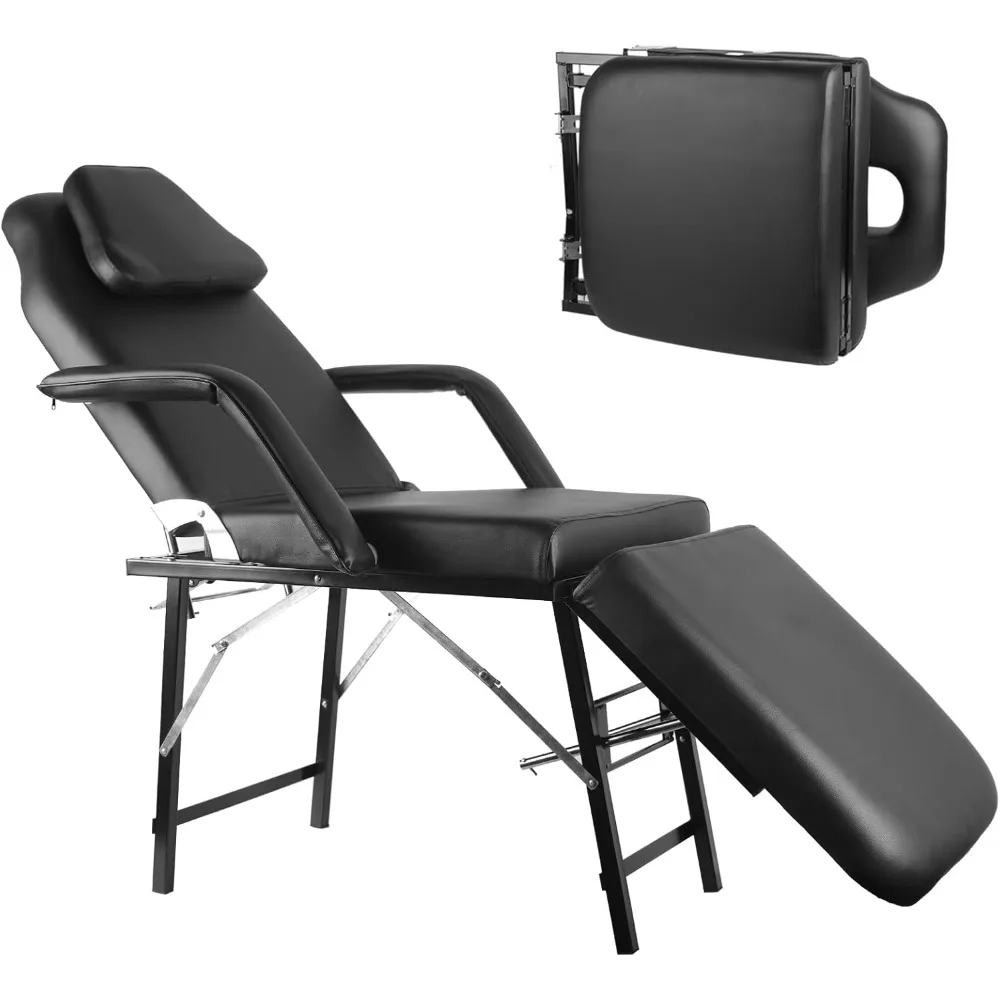 

Portable tattoo chair, adjustable massage facial table bed with storage bag. mobile spa chair for salon beauty spa.