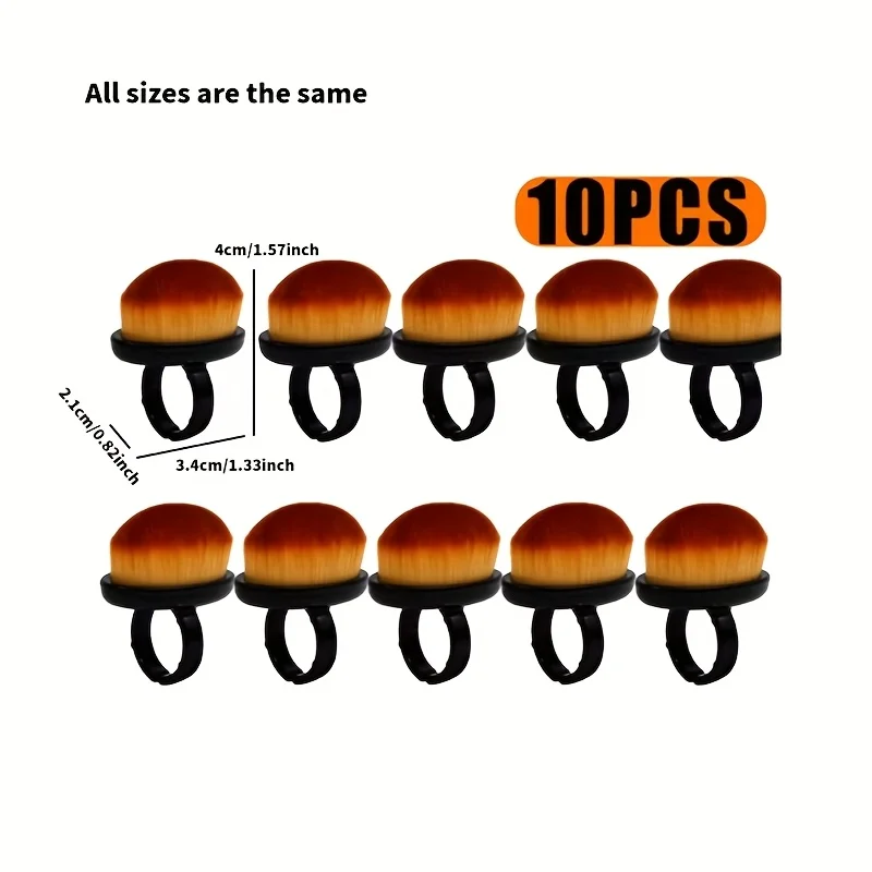 10 spazzole per la pulizia delle unghie, spazzole per dita con design ad anello per la cura delle unghie dei piedi delle mani, strumento portatile per la rimozione dello sporco della polvere per uso in salone