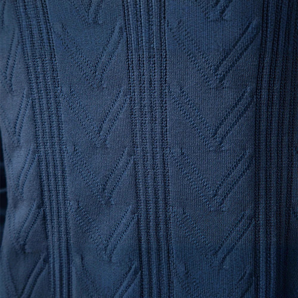 Men's Solid V-Neck Jacquard Sweater Knitted Sweater for Autumn Winter 2025 New Collection Fashionable Comfortable Men's Wear