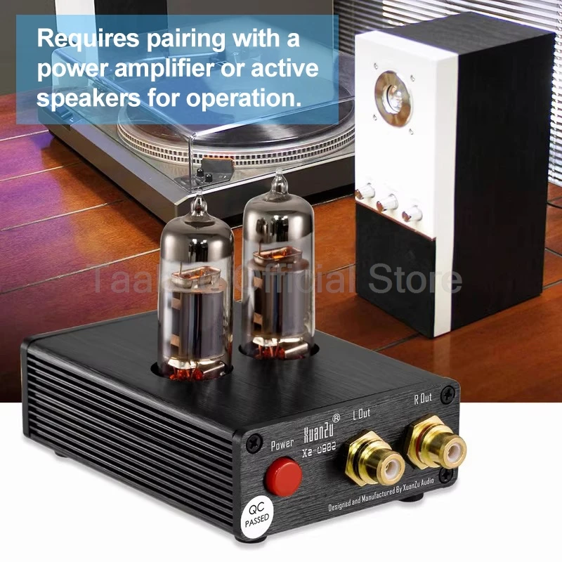 Mini Tube MM Phono Preamplifier Class A Vinyl Turntable Preamp Vacuum Tube Warm Sound Low Noise For Home Hifi Audio System