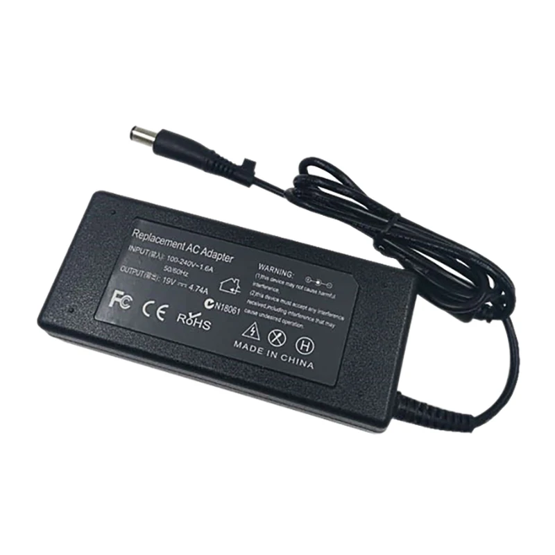 Laptop Power Adapter Universal 90W AC100V-240V to DC 19V 4.74A 7.4X5.0mm Plug for HP Laptop Charger-EU