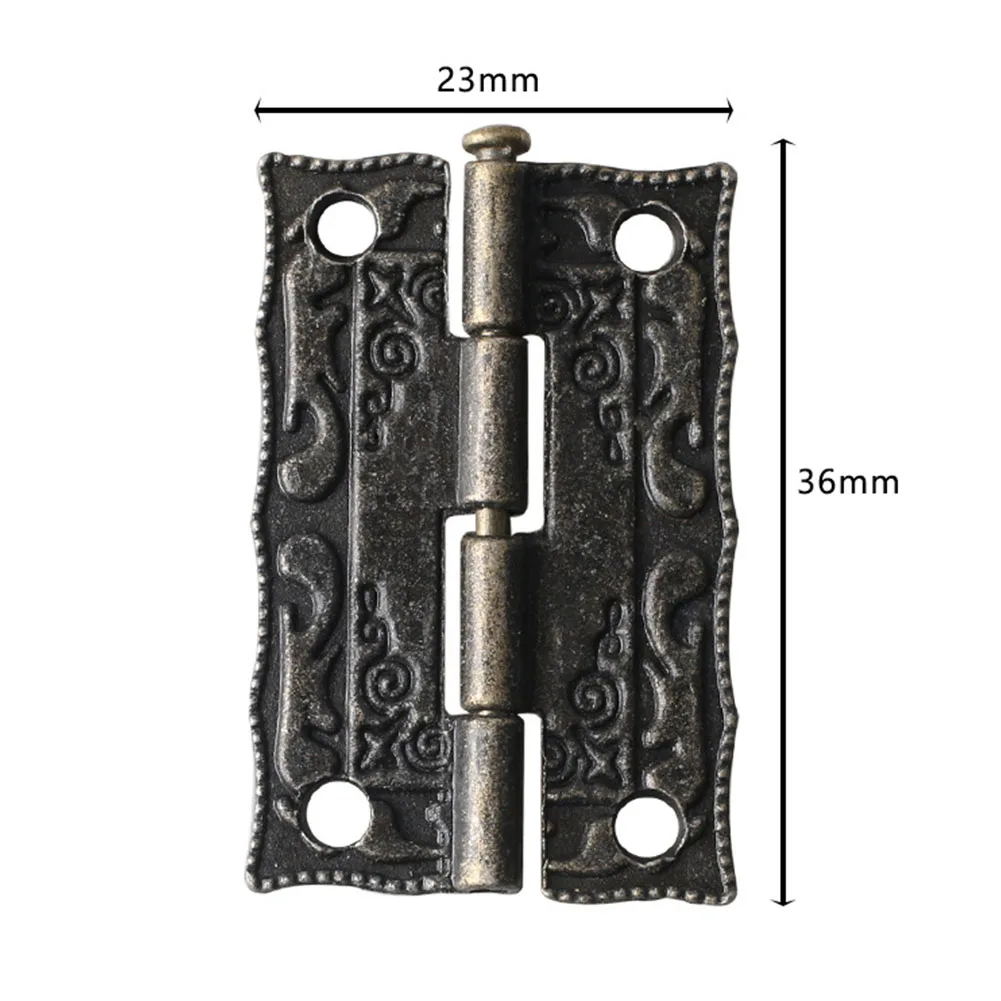 Parts Cabinet Hinges With Screws Zinc Alloy 17Pcs/Set Bronze Cabinet Hinges Jewelry Wooden Box Latch Hasp Brand New