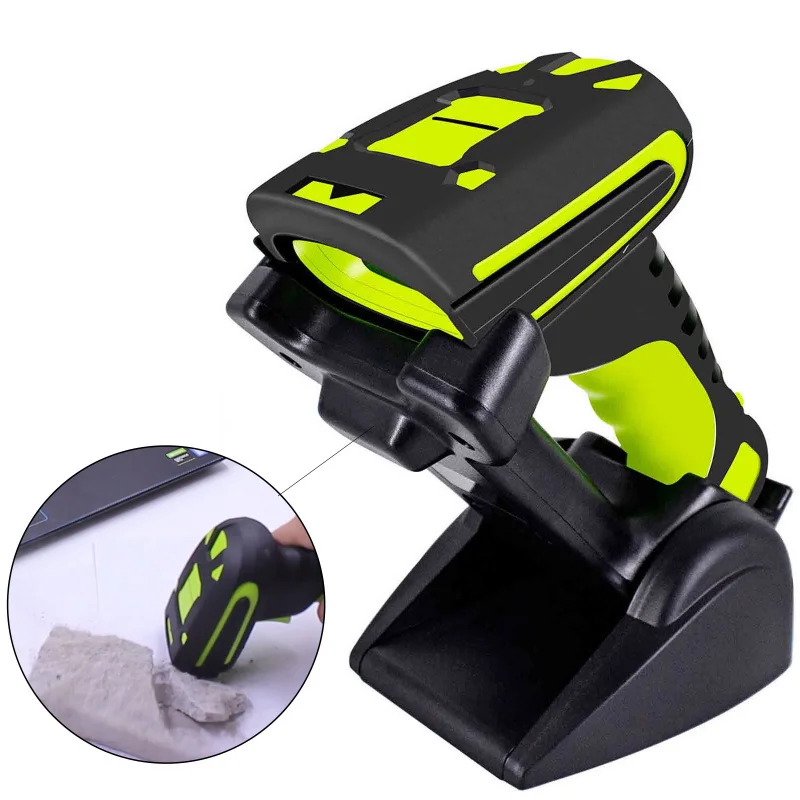 2D Barcode Scanner, Heavy Duty Industrial Grade Bar Code Reader Scanner with Charging Cradle for Retail Warehouse Inventory