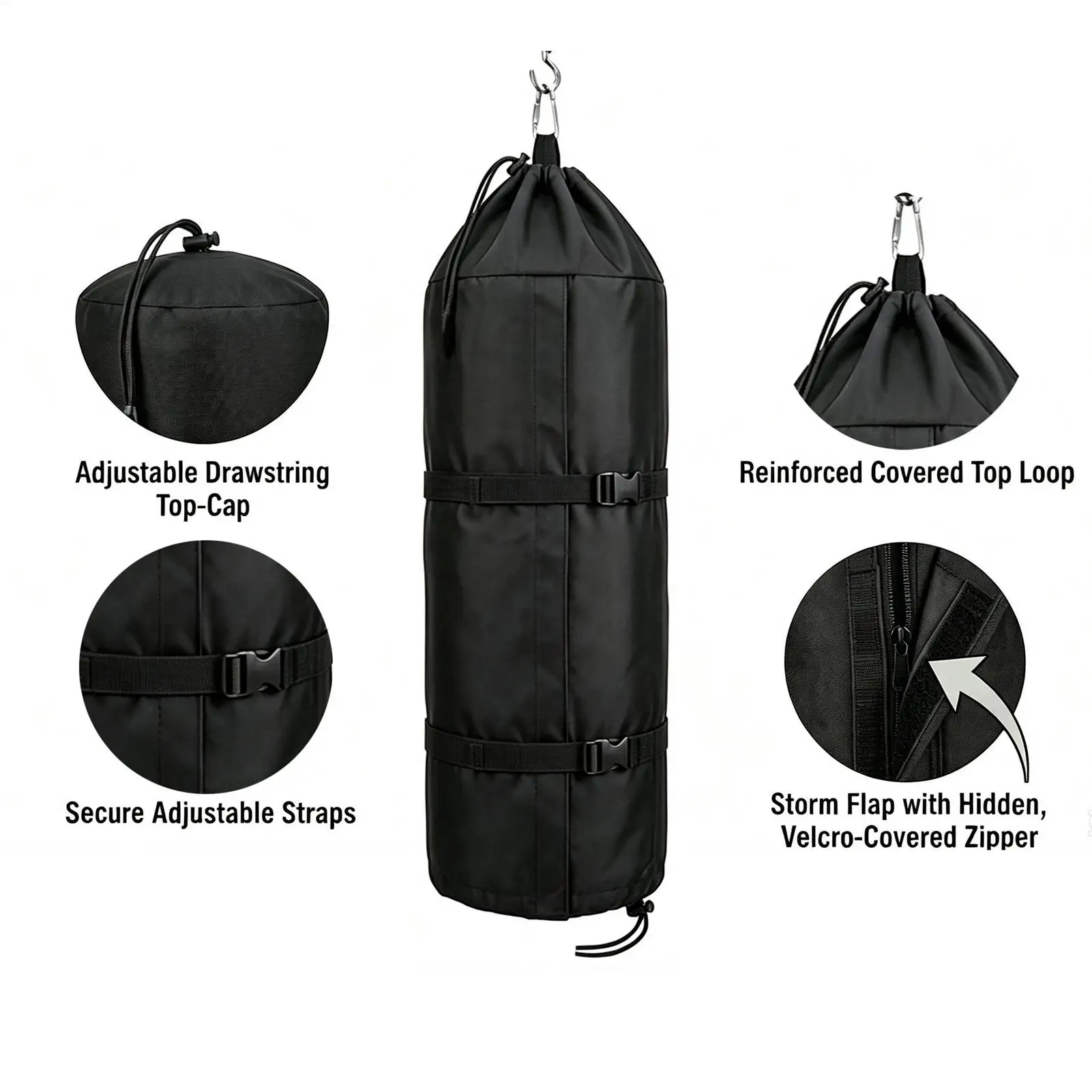 Punching Bag Outdoor Cover Oxford Fabric Waterproof Protector Punching Bag Weather Cover for Outdoor Backyard Yard Garden Patio