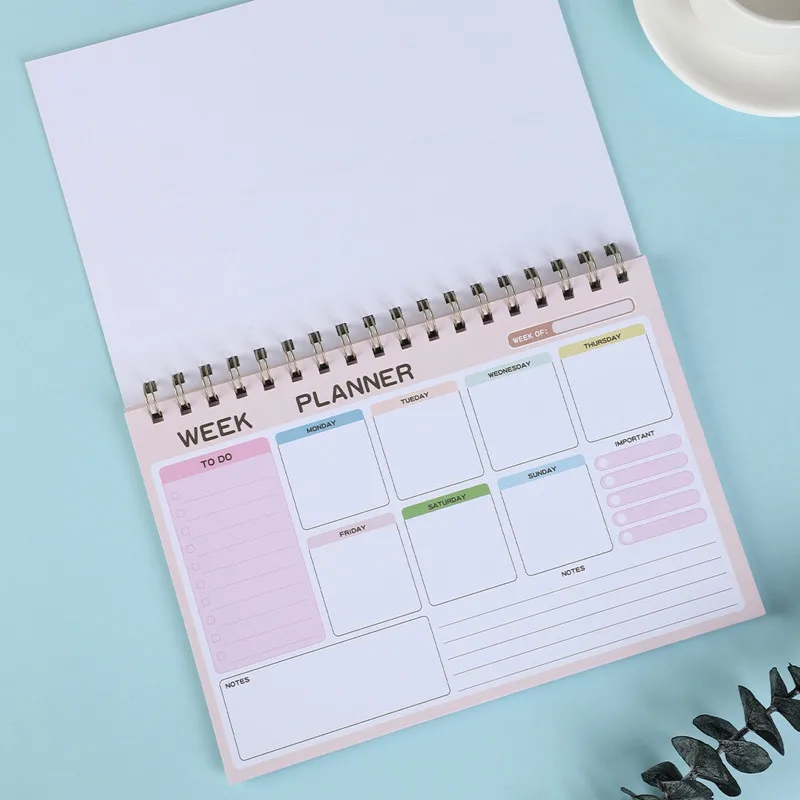 2024 Desk Calendar Hardcover Delicate Mini Desktop Note Coil Schedule Plan Book Office School Supplies