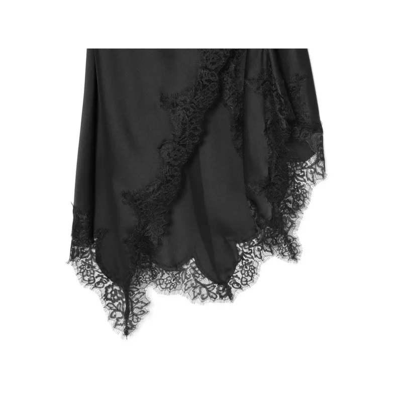 فستان نسائي من الدانتيل الساتان لربيع وصيف مثير بدون ظهر أنيق برقبة متدفقة فستان طويل للسيدات فساتين بحاشية غير متماثلة #5