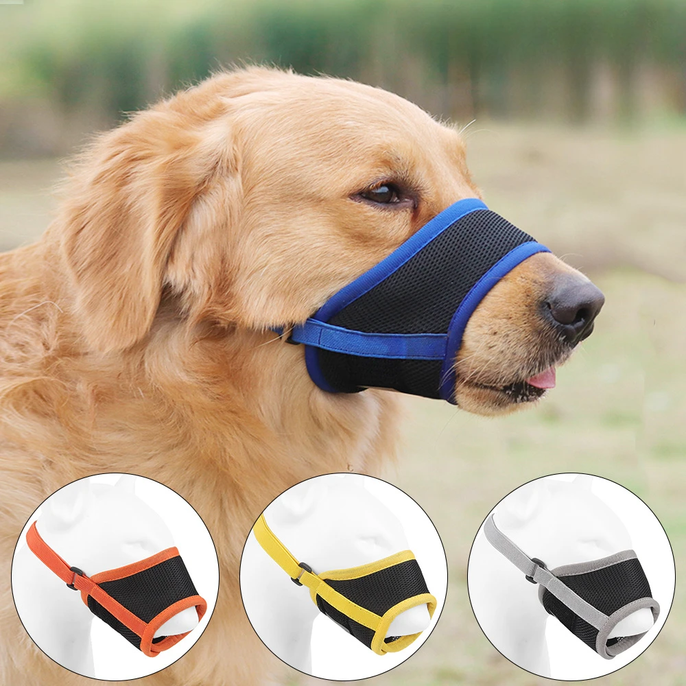 Solid Anti-Bite Dog Muzzles Anti-Breakaway Mesh Breathable Pet Muzzle Prevent Accidental Ingestion Supplies Puppy Anti-Bark Mask