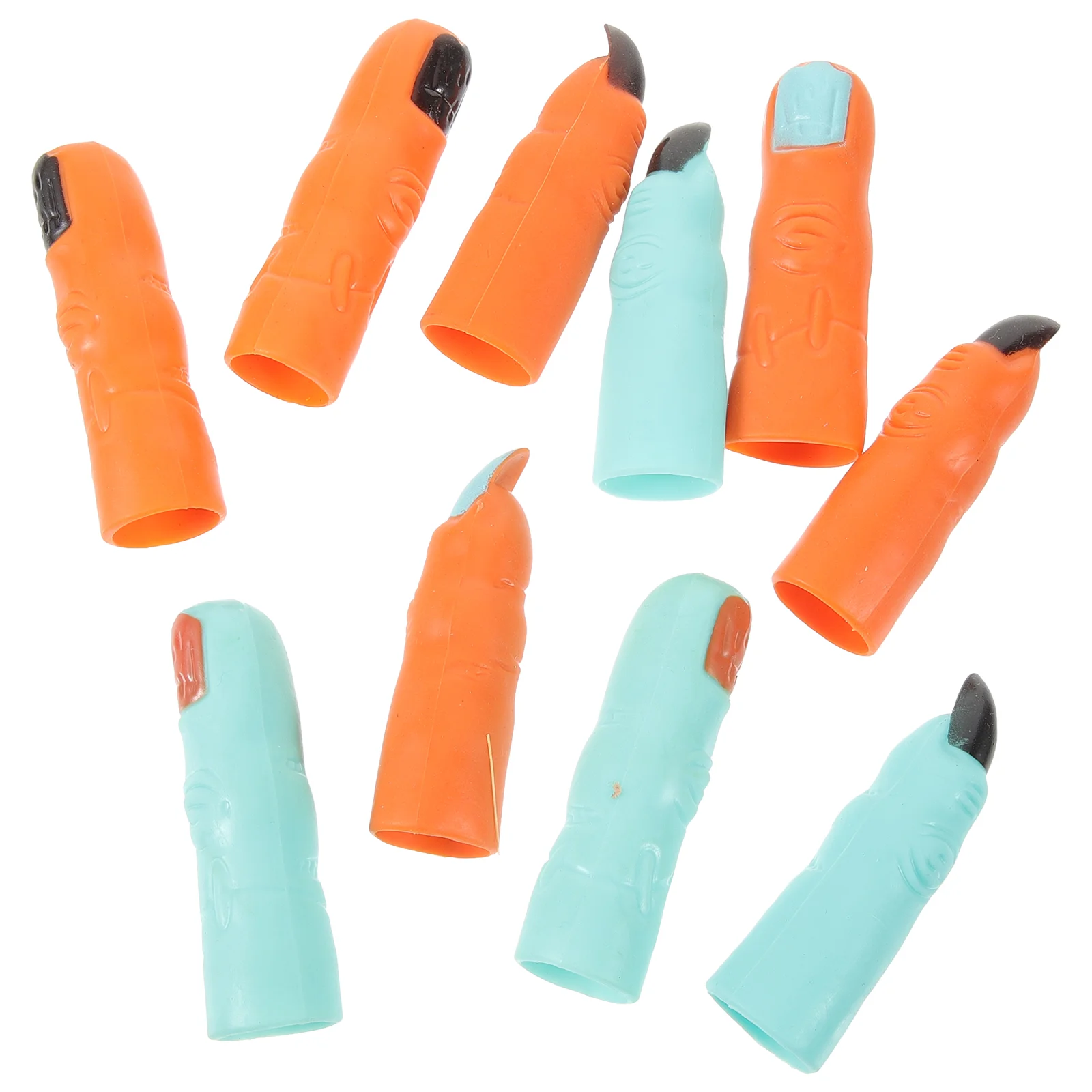 10 Pcs Halloween Colored Nail Sets Trick Makeup Props DIY Fake Nails Finger Zombie Fingers Witch for Costume