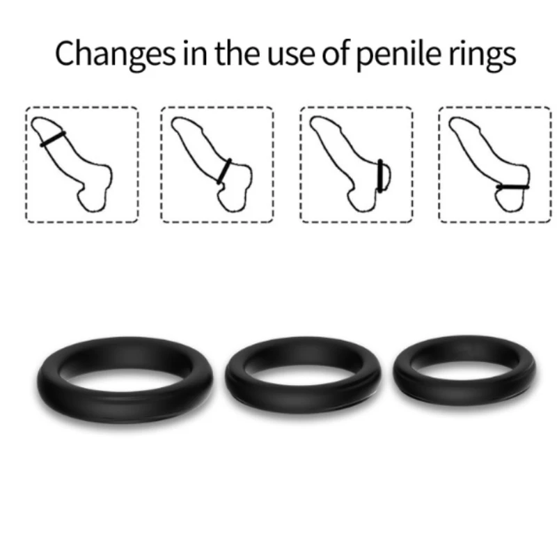 Silicone Penis Ring Adult Men Ejaculation Delay Dick Cock Rubber Rings Penis Enlargement Durable Sex Toys For Male Sex Ring