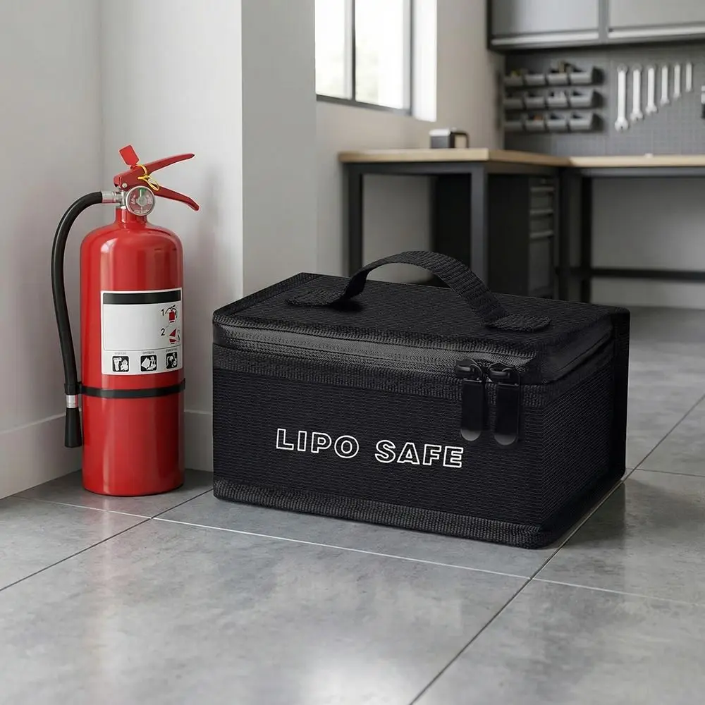 

Portable Lipo Safety Bag Waterproof Explosion-Proof Battery Safe Guard Pouch Top Handle Double Zipper Lipo Protective Case