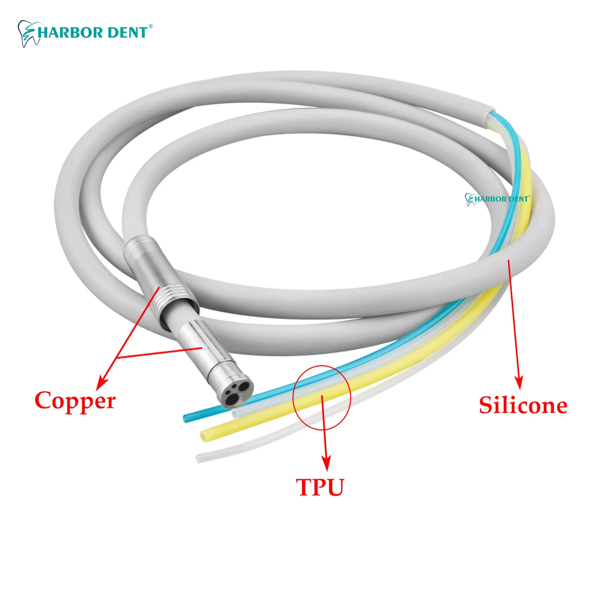 

Manual Chair Unit Tube Hose with 2/4 Holes for Parts and Handpiece From Chair Unit
