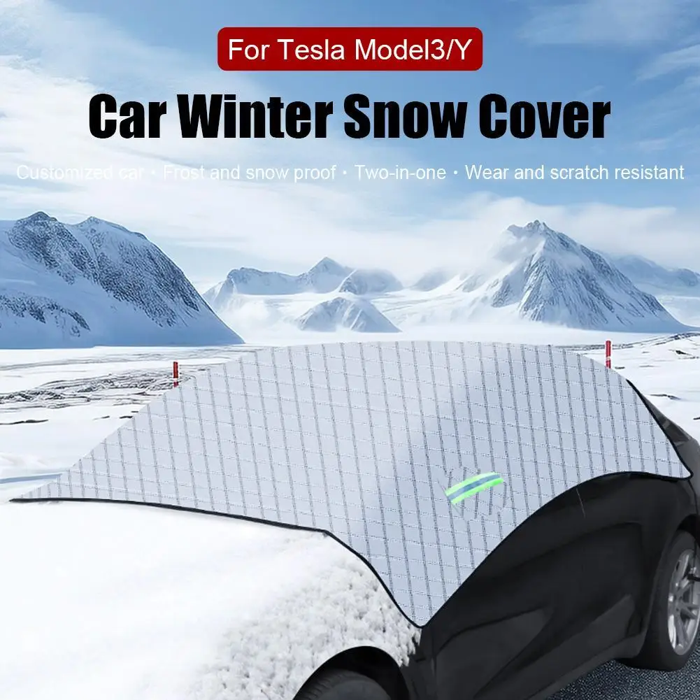 For Model Y/3 Highland Car Anti-Snow Cover Front Windshield Snow Cover Sun Visor Thickening Anti-frost Snow Cover