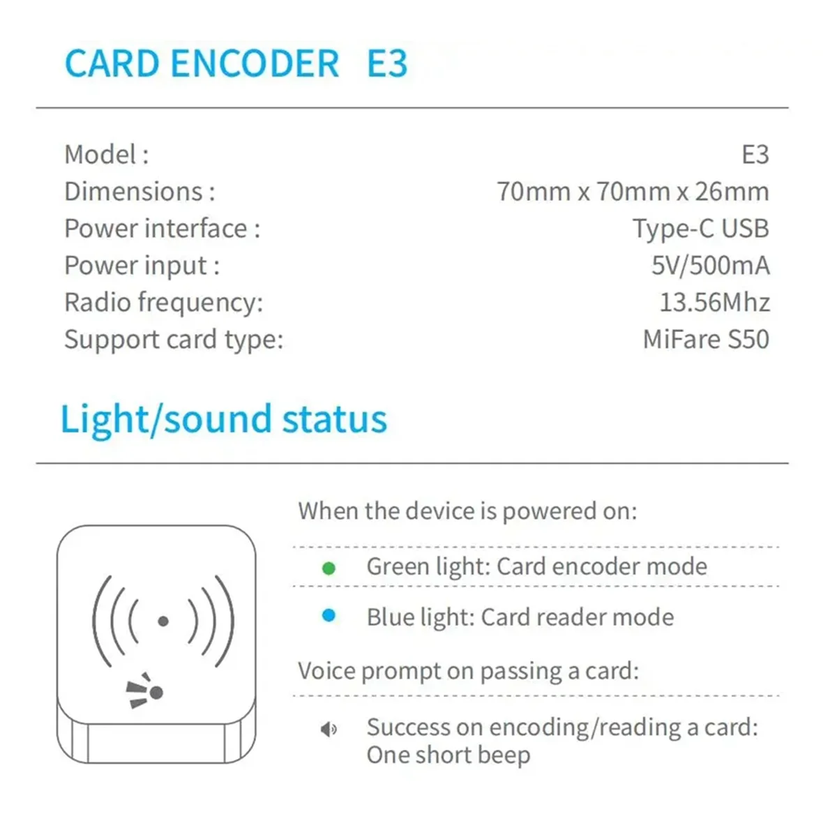 TTLOCK Smart Card Encoder NFC 13.56M M1 IC Card Reader RFID Chip Scanner for TT Hotel TT Rental System Software-Elect