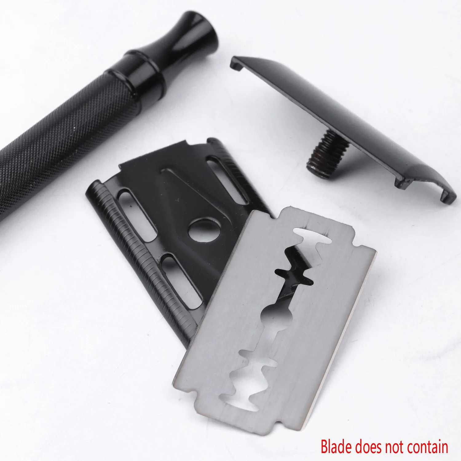 AEE4-Double Edge Safety Razor Long Handle Classic Safety Razor Manual Shaver Holder