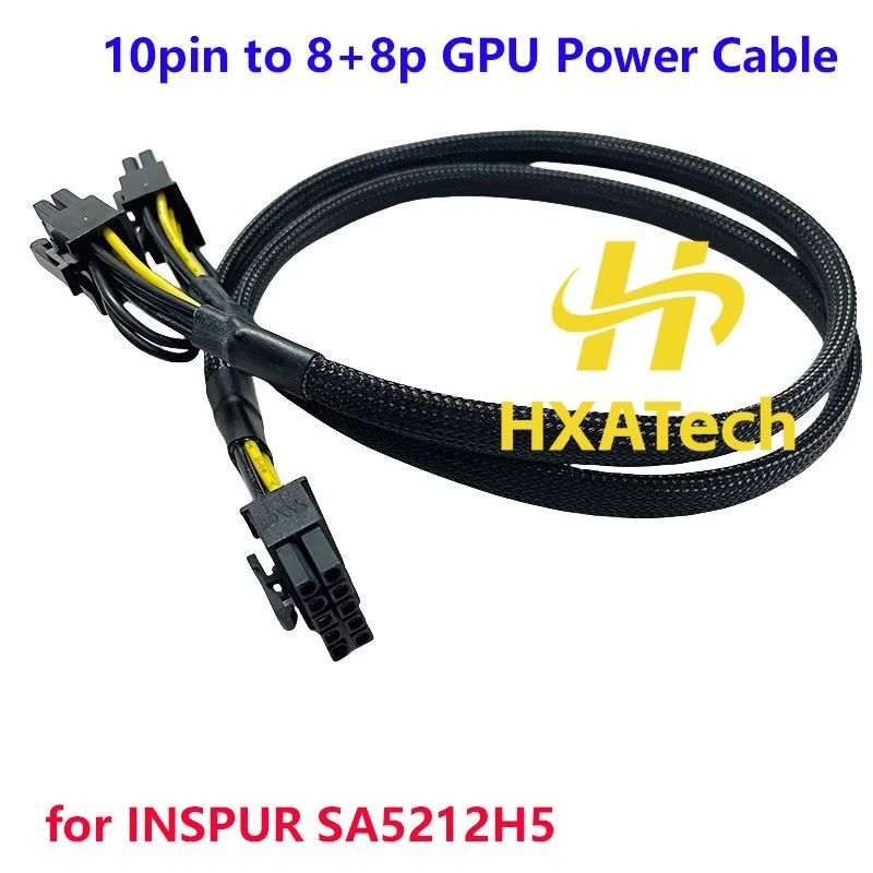 50cm Sleeved PSU 10pin to 8+8pin PCIE Graphic Card Power Cable for INSPUR SA5212H5 and Mi50 3090 V100 A6000