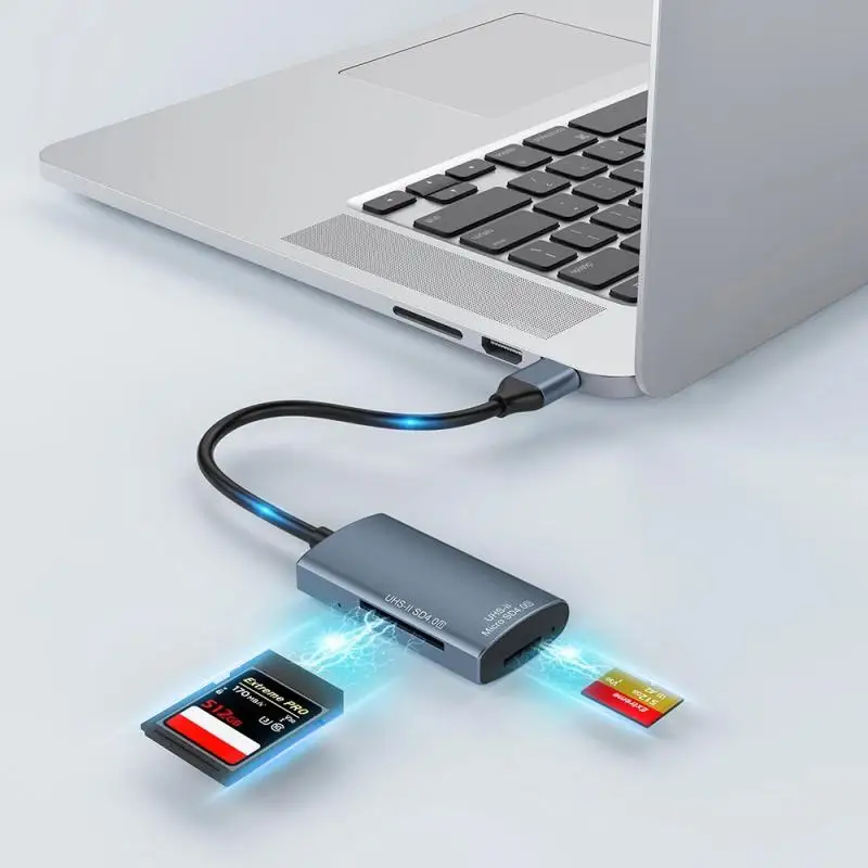 Ryra-usb tipo c para sd/tf leitor de cartão de memória, 2 em 1, para macbook, pc, laptop, acessórios do telefone móvel