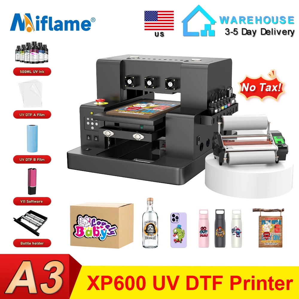 Impresora UV A3 XP600, máquina de impresión UV de cama plana con barniz A4 A3, impresora UV DTF para bolígrafo, impresora de pegatinas UV acrílicas de madera y Metal