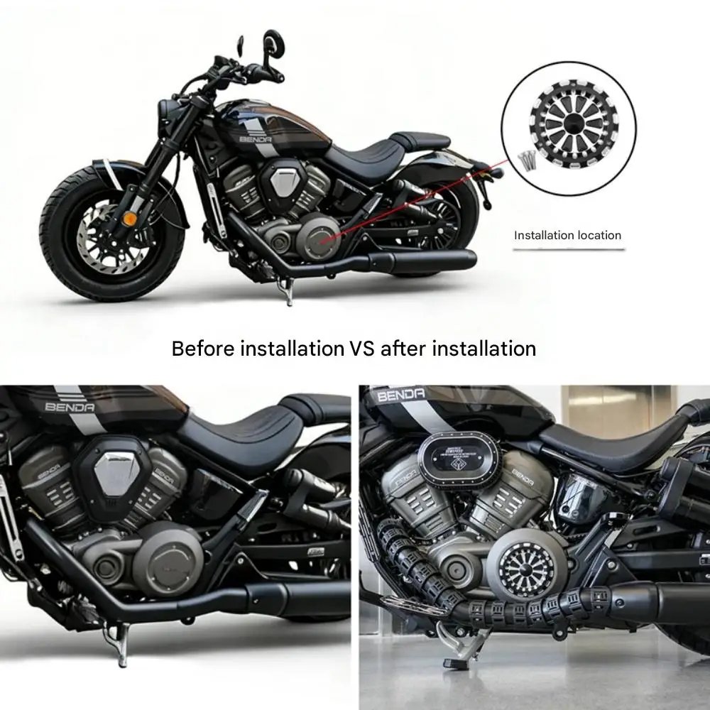 For Benda Rock 707, modified aluminum alloy motor screw cover, motor protection cover, chain cover, decorative cover.