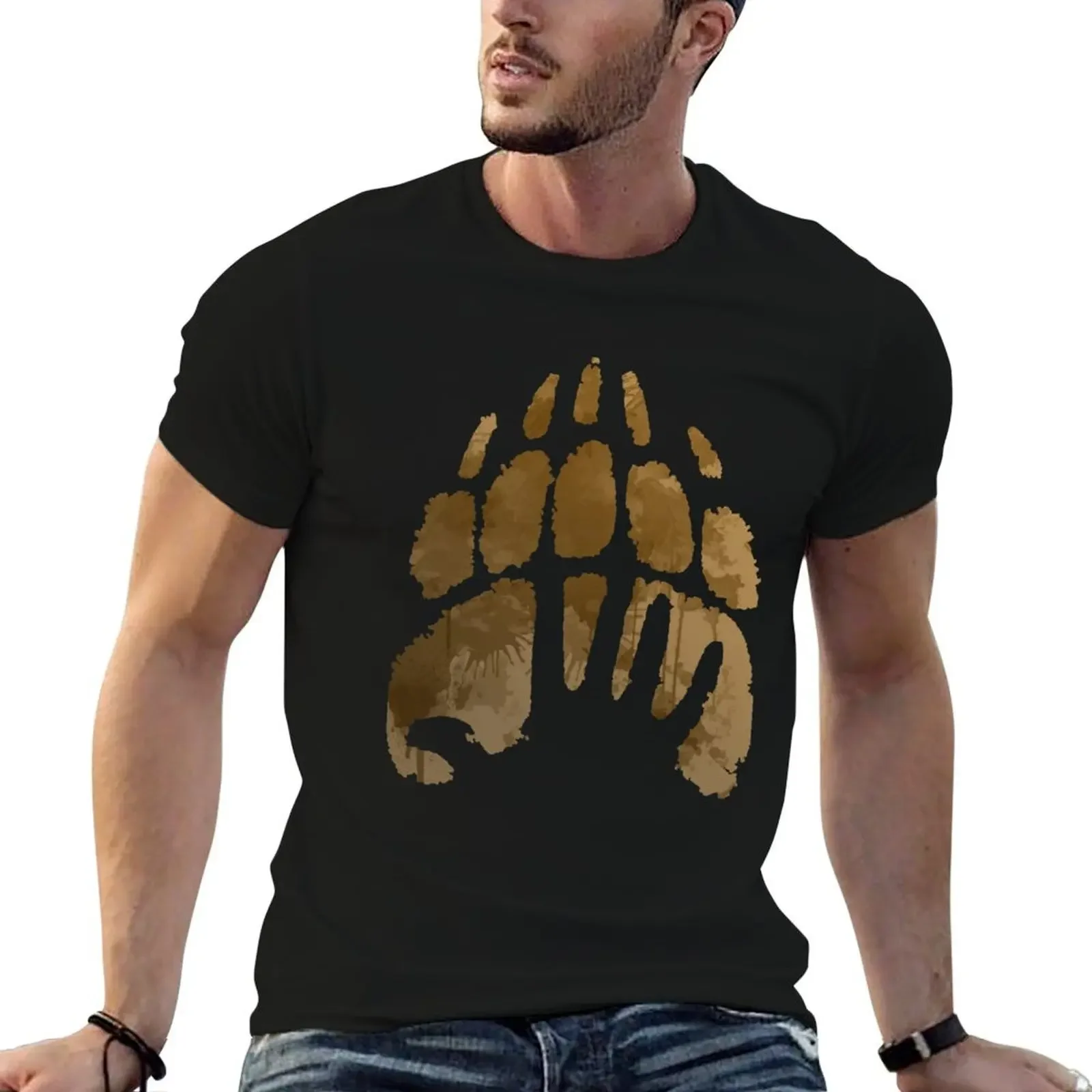 

Paw Inspired Silhouette T-Shirt Man t-shirt summer shirt oversized t shirts for men